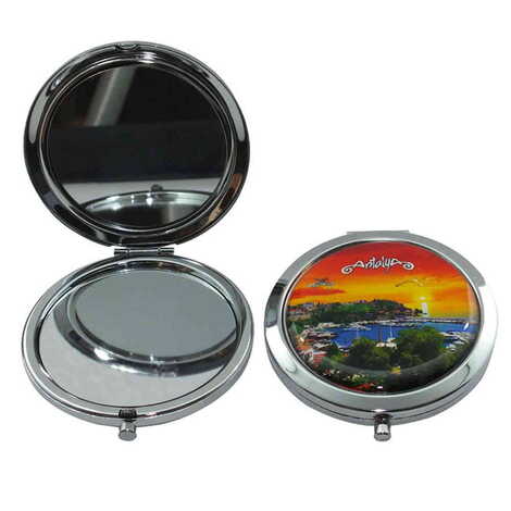 Antalya Themed Customised Metal Epoxy Travel Make Up Compact Mirror 70x11 mm - 4