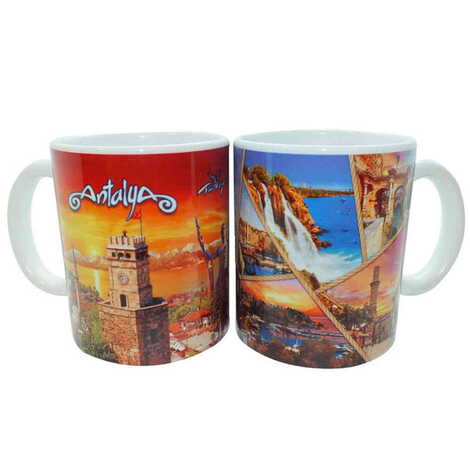 Antalya Themed Customised Porcelain Souvenir Travel Mug 80x95 mm - 3