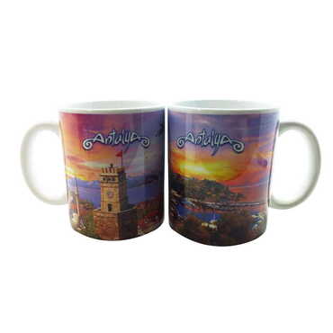 Antalya Themed Customised Porcelain Souvenir Travel Mug 80x95 mm - 4