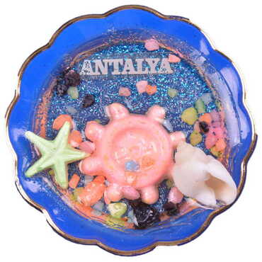 Antalya Themed Customised Sea Shell Plate Magnet 73 Mm - 5