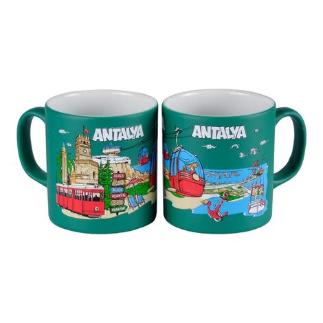 Antalya Themed Customised Serigraphy Printed Ceramic Mug 82x90 mm - 11