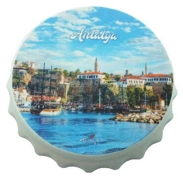 Antalya Themed Customised Uv Printed Bottle Cap Shaped Plastic Base Bottle Opener 63x15 mm - 4