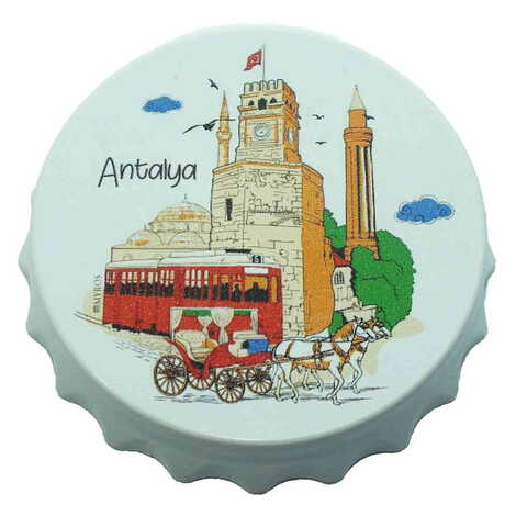 Antalya Themed Customised Uv Printed Bottle Cap Shaped Plastic Base Bottle Opener 63x15 mm - 6