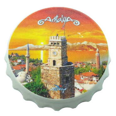 Antalya Themed Customised Uv Printed Bottle Cap Shaped Plastic Base Bottle Opener 63x15 mm - 8