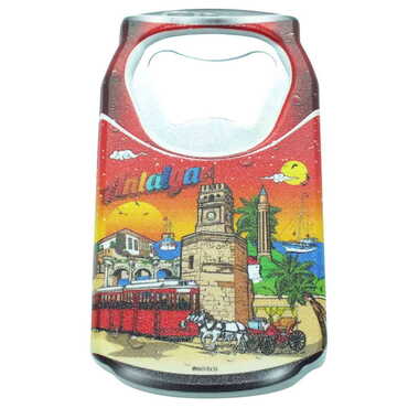 Antalya Themed Customised UV Printed Coca Cola Bottle Shape Plastic Base Bottle Opener 43x80 mm - 4