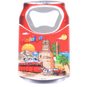 Antalya Themed Customised UV Printed Coca Cola Bottle Shape Plastic Base Bottle Opener 43x80 mm - 6