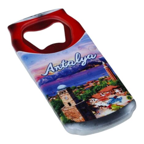 Antalya Themed Customised UV Printed Coca Cola Bottle Shape Plastic Base Bottle Opener 43x80 mm - 7