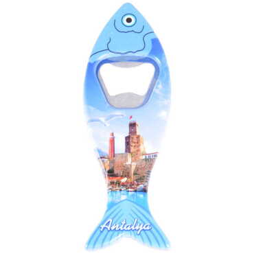 Antalya Themed Customised UV Printed Fish Shape Printed Plastic Base Bottle Opener 42x130 mm - 7