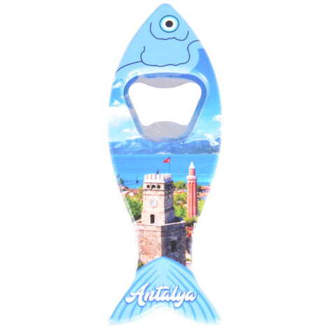 Antalya Themed Customised UV Printed Fish Shape Printed Plastic Base Bottle Opener 42x130 mm - 8