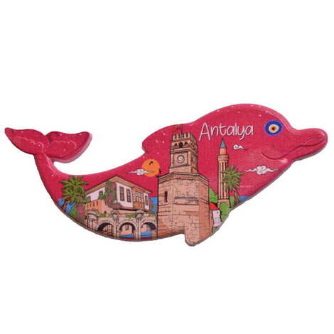 Antalya Themed Customised UV Printed Plastic Base Dolphin Shaped Fridge Magnet 110x50 mm - 9