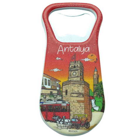 Antalya Themed Customised Uv Printed Plastic Base Plastic Base Bottle Opener 95x43 mm - 13