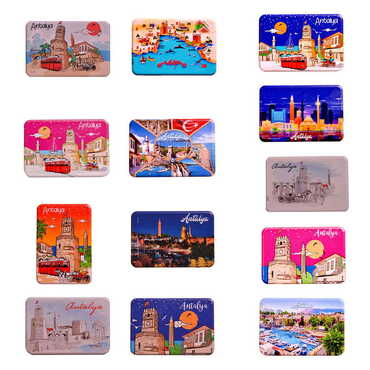 Antalya Themed Customised UV Printed Plastic Base Rectangle Fridge Magnet 80x50 mm - 3