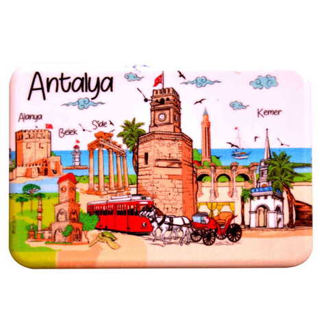 Antalya Themed Customised UV Printed Plastic Base Rectangle Fridge Magnet 80x50 mm - 5