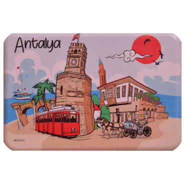 Antalya Themed Customised UV Printed Plastic Base Rectangle Fridge Magnet 80x50 mm - 7