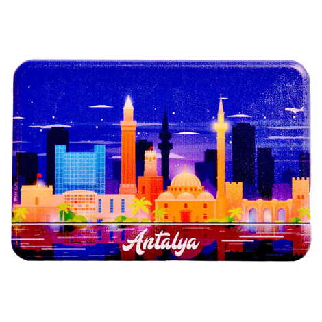 Antalya Themed Customised UV Printed Plastic Base Rectangle Fridge Magnet 80x50 mm - 9