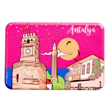 Antalya Themed Customised UV Printed Plastic Base Rectangle Fridge Magnet 80x50 mm - 10