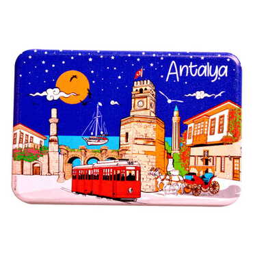 Antalya Themed Customised UV Printed Plastic Base Rectangle Fridge Magnet 80x50 mm - 12