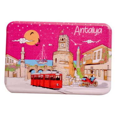 Antalya Themed Customised UV Printed Plastic Base Rectangle Fridge Magnet 80x50 mm - 13