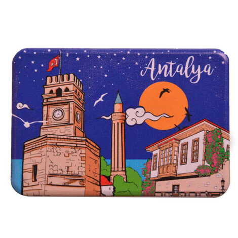 Antalya Themed Customised UV Printed Plastic Base Rectangle Fridge Magnet 80x50 mm - 14