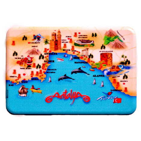 Antalya Themed Customised UV Printed Plastic Base Rectangle Fridge Magnet 80x50 mm - 15