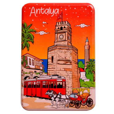 Antalya Themed Customised UV Printed Plastic Base Rectangle Fridge Magnet 80x50 mm - 17