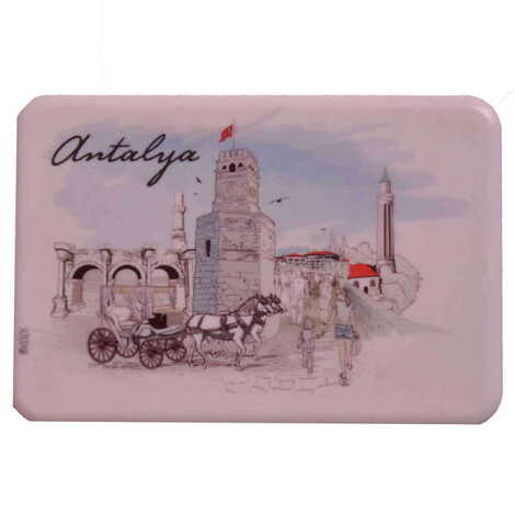 Antalya Themed Customised UV Printed Plastic Base Rectangle Fridge Magnet 80x50 mm - 18