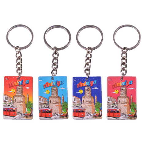 Antalya Themed Customised UV Printed Plastic Base Rectangle Keyring 31x106 mm - 2