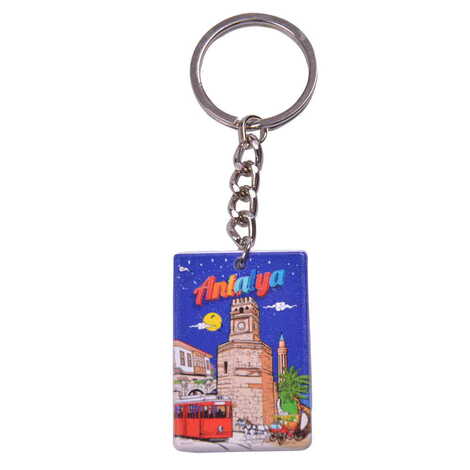 Antalya Themed Customised UV Printed Plastic Base Rectangle Keyring 31x106 mm - 4