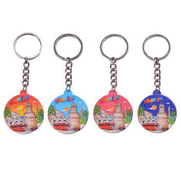 Antalya Themed Customised UV Printed Plastic Base Square Keyring 38x100 mm - 2