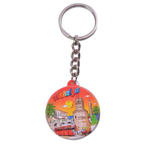 Antalya Themed Customised UV Printed Plastic Base Square Keyring 38x100 mm - 3