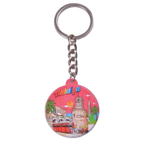 Antalya Themed Customised UV Printed Plastic Base Square Keyring 38x100 mm - 5