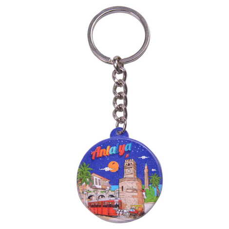 Antalya Themed Customised UV Printed Plastic Base Square Keyring 38x100 mm - 6