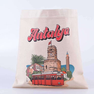 Antalya Themed Digital Printed Kanvas Bag 35x40 cm - 3