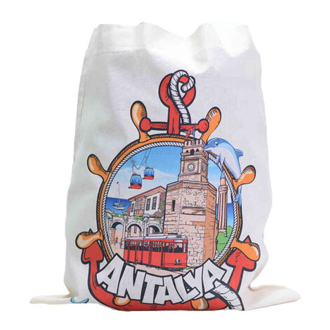 Antalya Themed Digital Printed Tote Bag 35x40 cm - 3