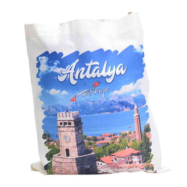 Antalya Themed Digital Printed Tote Bag 35x40 cm - 6