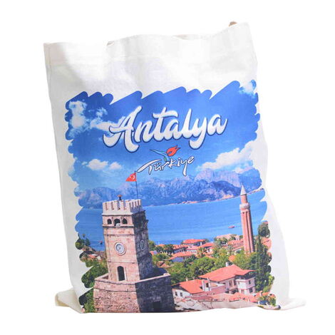 Antalya Themed Digital Printed Tote Bag 35x40 cm - 6