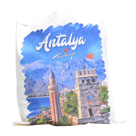 Antalya Themed Digital Printed Tote Bag 35x40 cm - 7