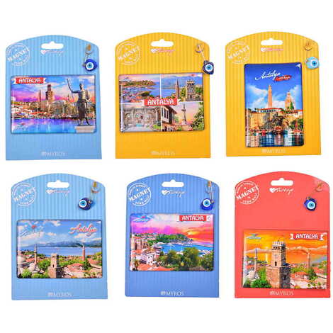 Antalya Themed Epoxy Dome Backing Card Souvenir Fridge Magnet - 2