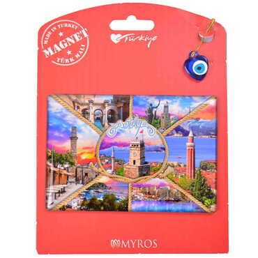 Antalya Themed Epoxy Dome Backing Card Souvenir Fridge Magnet - 3