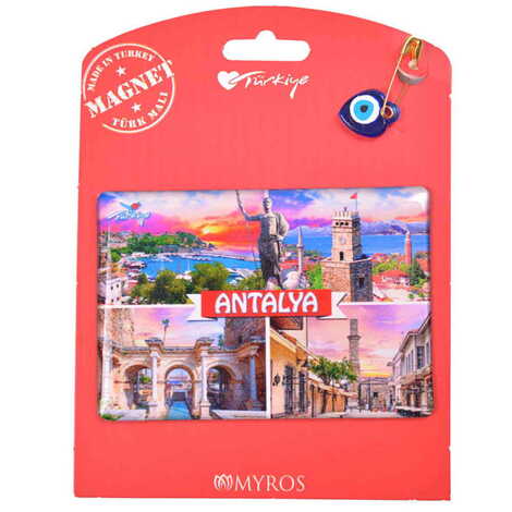 Antalya Themed Epoxy Dome Backing Card Souvenir Fridge Magnet - 4