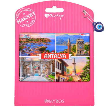 Antalya Themed Epoxy Dome Backing Card Souvenir Fridge Magnet - 5