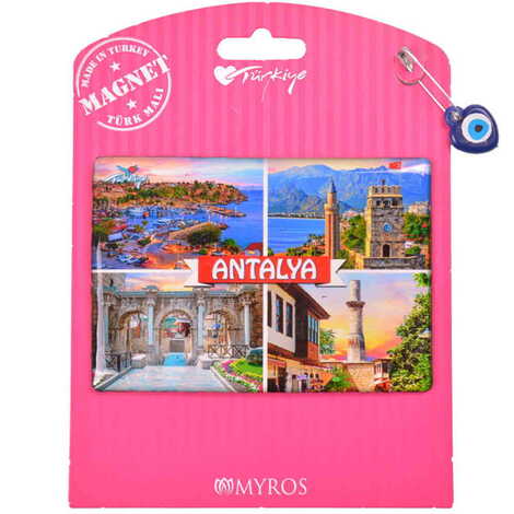 Antalya Themed Epoxy Dome Backing Card Souvenir Fridge Magnet - 5