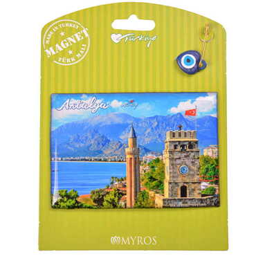 Antalya Themed Epoxy Dome Backing Card Souvenir Fridge Magnet - 6