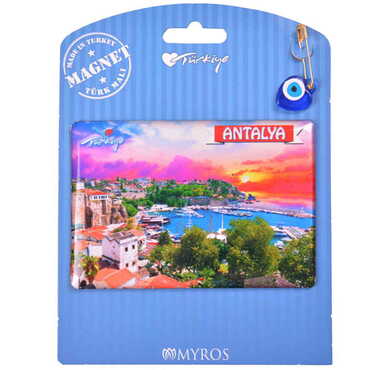 Antalya Themed Epoxy Dome Backing Card Souvenir Fridge Magnet - 8