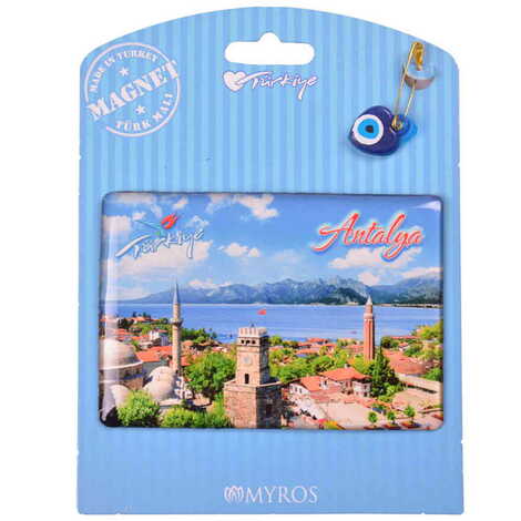 Antalya Themed Epoxy Dome Backing Card Souvenir Fridge Magnet - 9