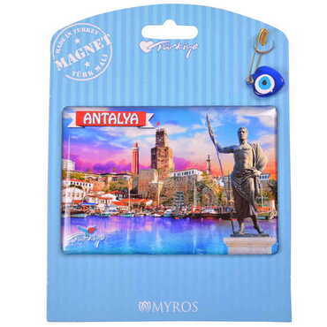 Antalya Themed Epoxy Dome Backing Card Souvenir Fridge Magnet - 10