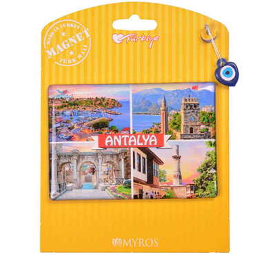 Antalya Themed Epoxy Dome Backing Card Souvenir Fridge Magnet - 12