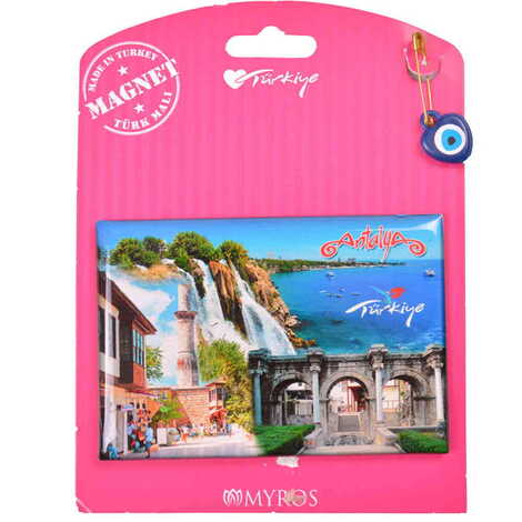 Antalya Themed Epoxy Dome Backing Card Souvenir Fridge Magnet - 13