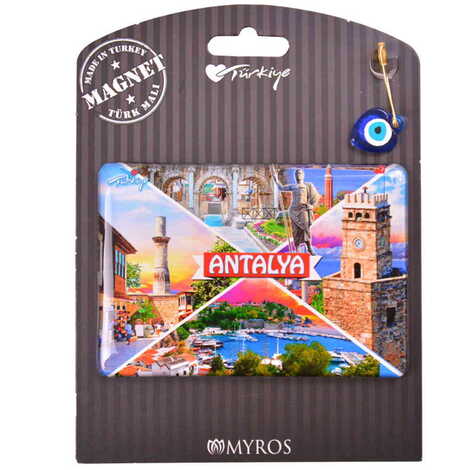 Antalya Themed Epoxy Dome Backing Card Souvenir Fridge Magnet - 15