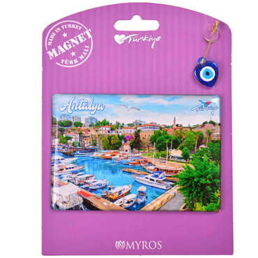 Antalya Themed Epoxy Dome Backing Card Souvenir Fridge Magnet - 16